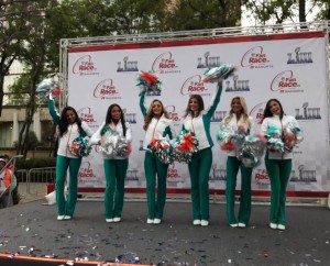 Las porristas de los Delfines de Miami estuvieron animando a los atletas. Foto: Cortesía de NFL México.