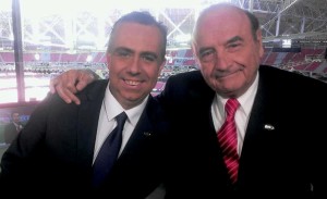 Ernesto Del Valle y Fernando Von Rossum durante uno de las transmisiones de ambos en Fox Sports (Foto tomada del Twitter de Ernesto del Valle) 