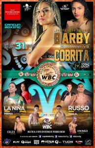 Cartel promocional de la velada boxística prevista para el 31 de octubre en la Arena Oasis de Cancún. Foto: cortesía de Cancún Boxing.